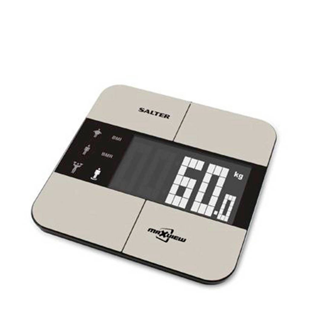 Salter 9124SS3R personen weegschaal, Zwart/RVS