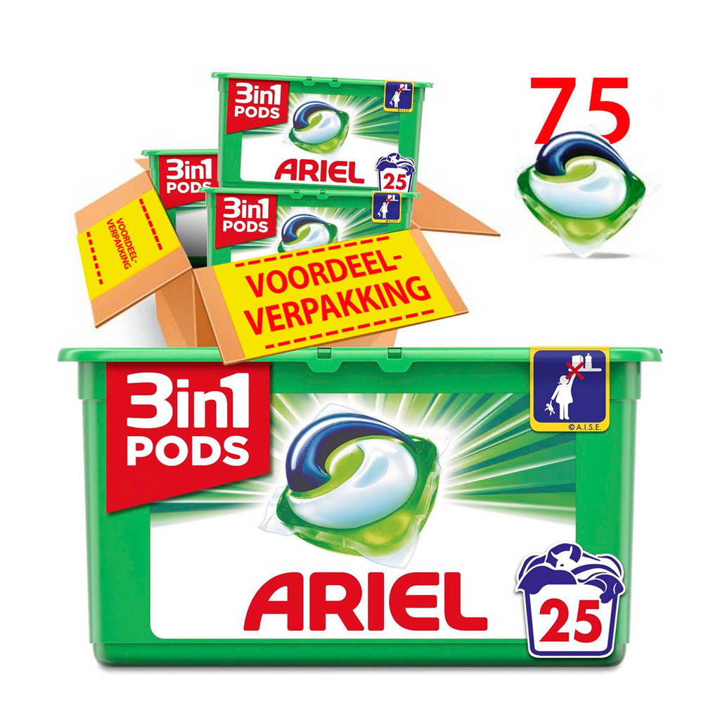 Ariel Original 3in1Pods wasmiddelcapsules 3 x 25 wasbeurten, 75 stuks