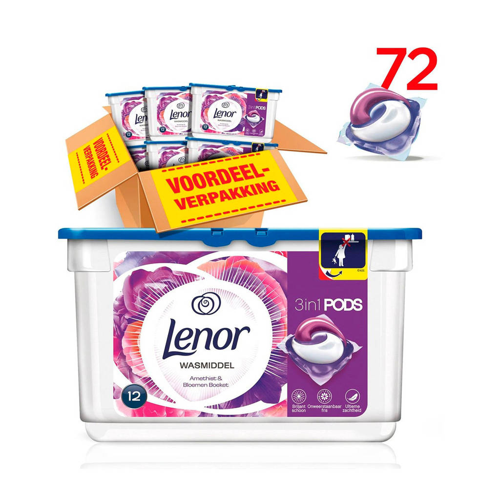 Lenor Amethist 3in1Pods wasmiddelcapsules 6 x 12 wasbeurten