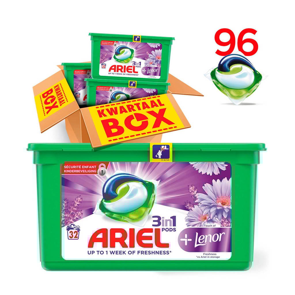 Ariel Touch Of Lenor 3in1Pods wasmiddelcapsules 3 x 32 wasbeurten