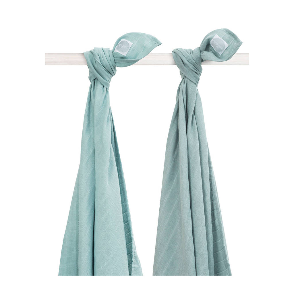 Jollein Duo tone hydrofiele multidoek 115x115cm grijsgroen - set van 2