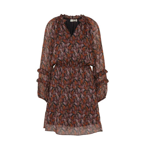 Inwear blousejurk met all over print bruin oranje Inwear blousejurk met all over print bruin oranje