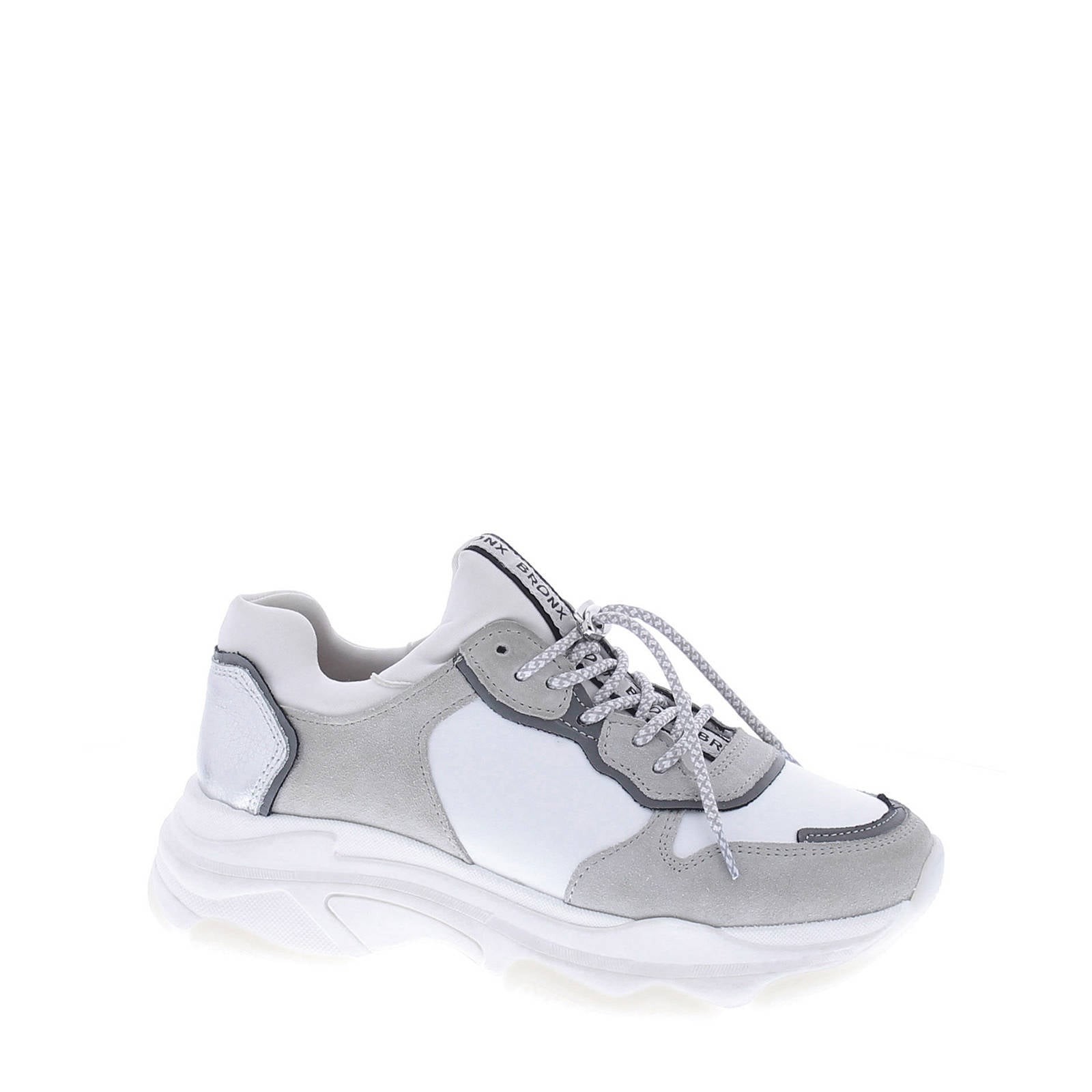 Bronx Baisley leren sneakers wit/grijs | wehkamp