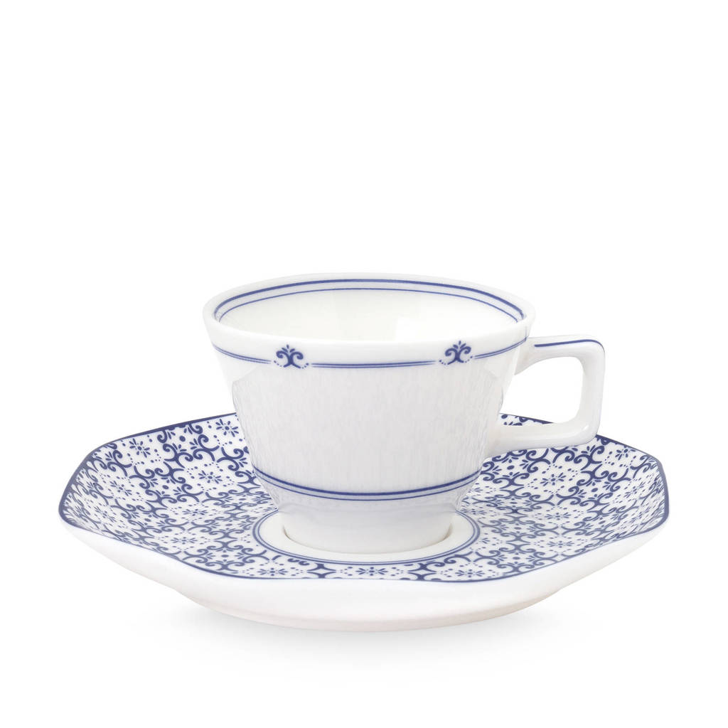 Jannie van der Heijden Sharing Moments espresso kop en schotel (90ml), Blauw