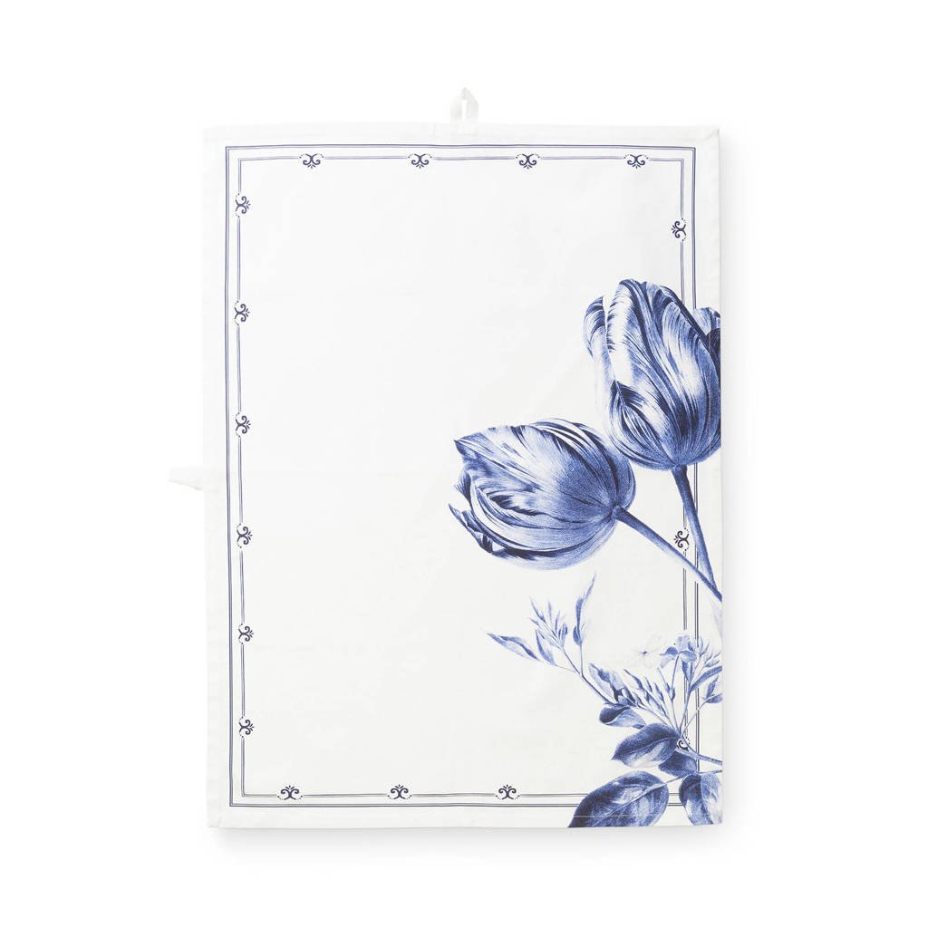 Jannie van der Heijden Sharing Moments theedoek (50x70 cm), Blauw