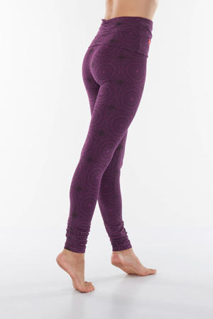 yogabroek met all over print paars