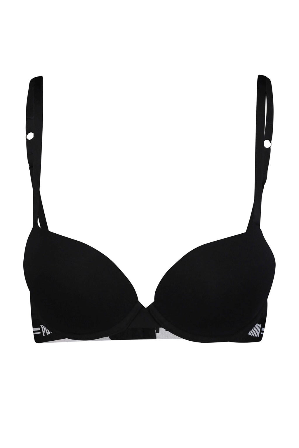Puma voorgevormde T-shirt-bh met beugel zwart