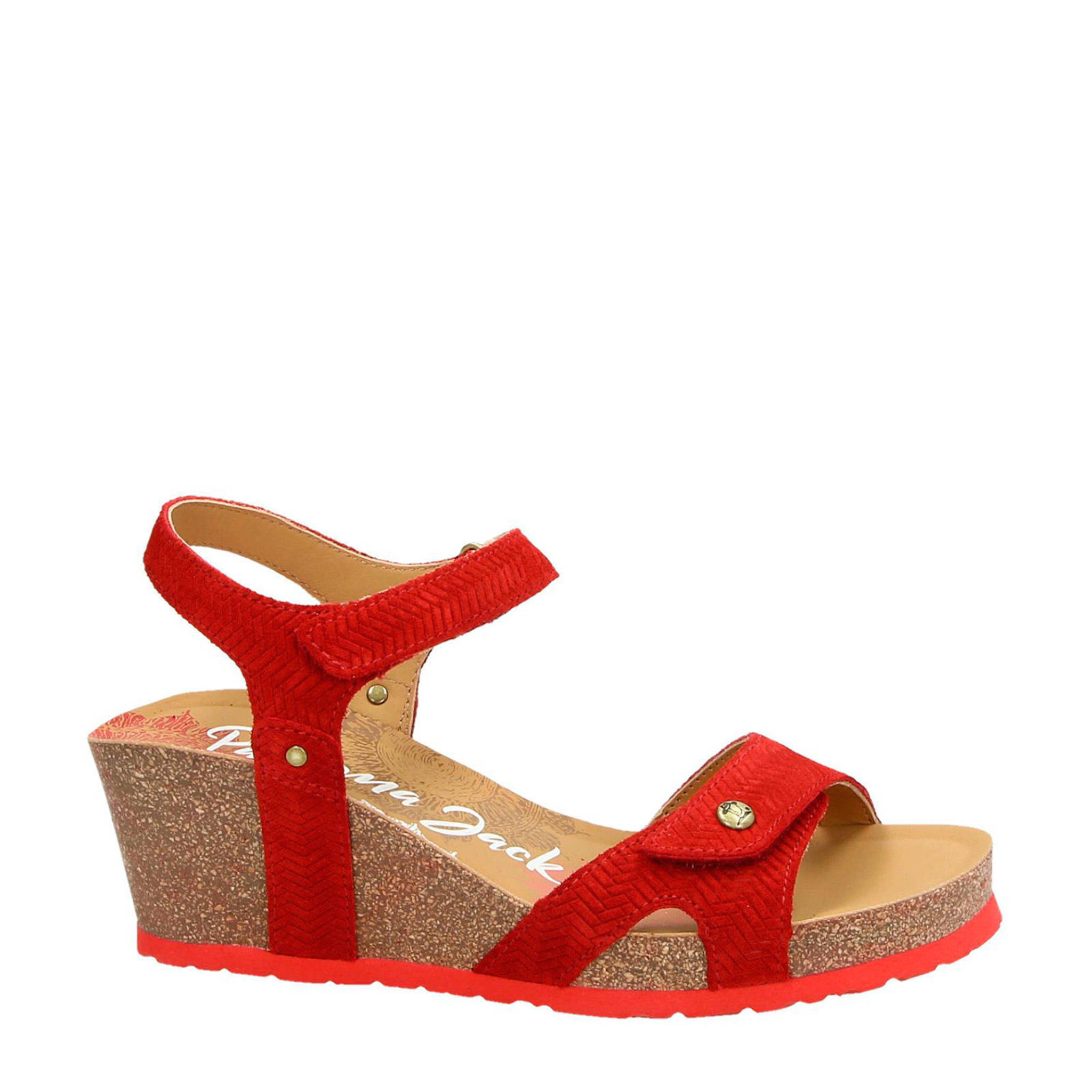 Panama Jack Julia Menorca suède sandalettes rood