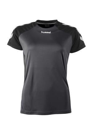 voetbalshirt antraciet/zwart