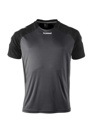 voetbalshirt antraciet/zwart