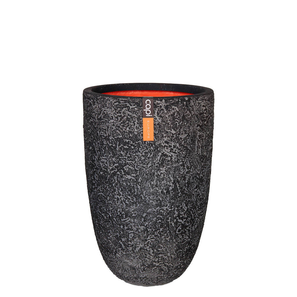 Capi bloemvaas Nature Rock (Ø35x58 cm), Antraciet
