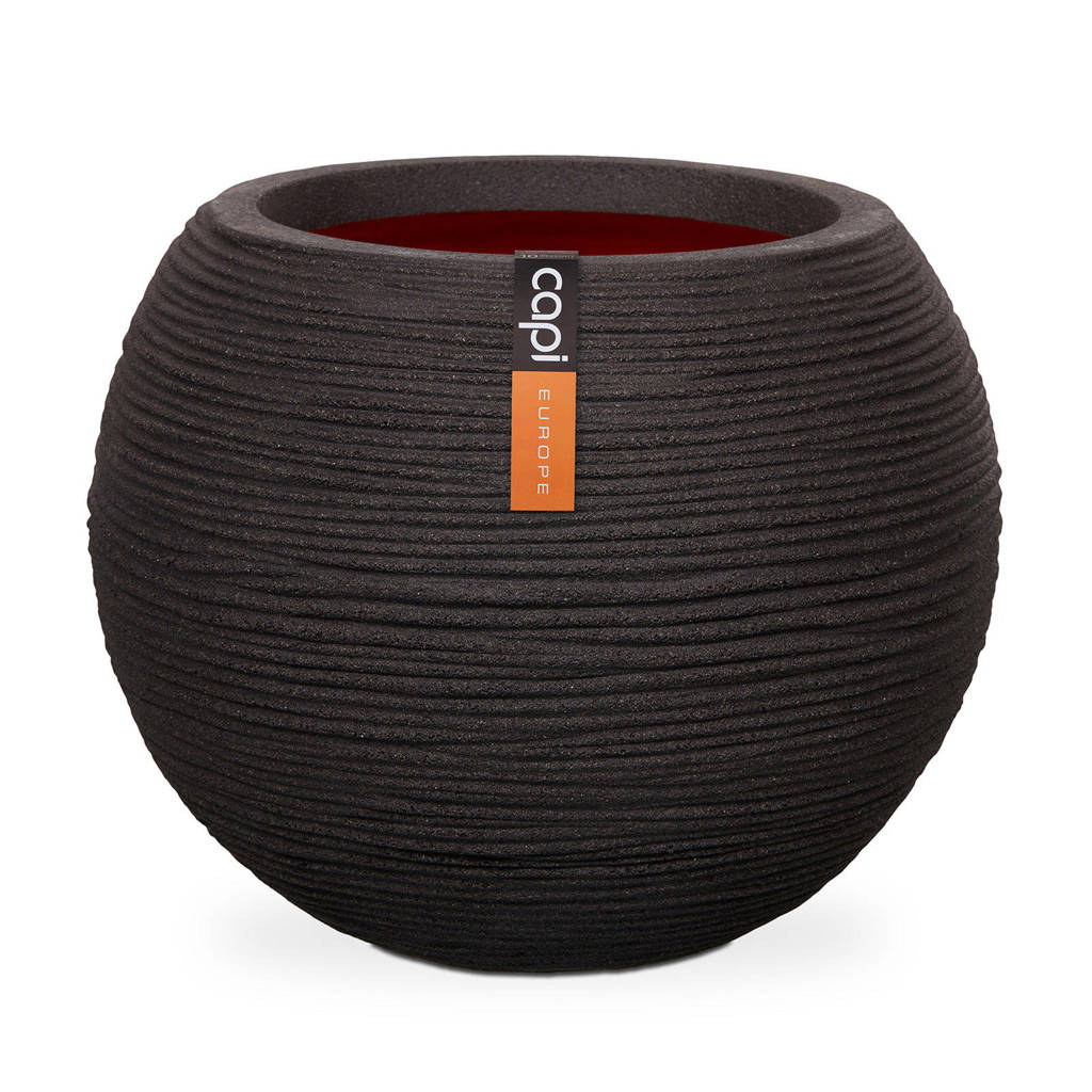 Capi bloemvaas Nature Rib (Ø62xh48 cm), Zwart
