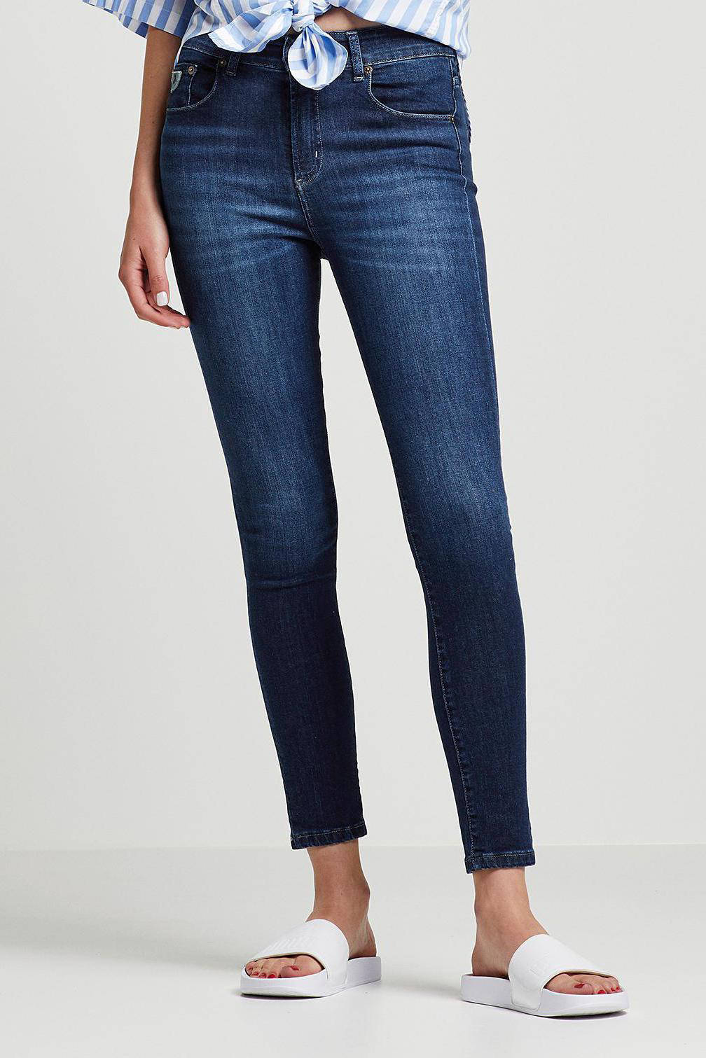 Lois high waist skinny jeans dark denim | wehkamp