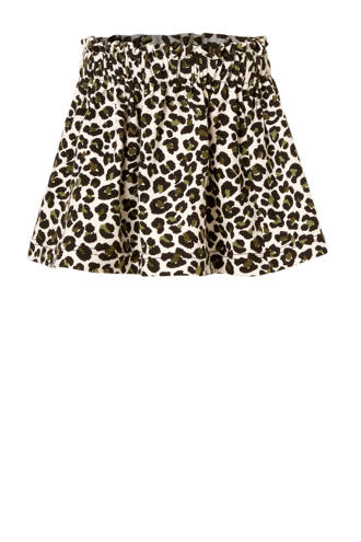 rok met panterprint wit