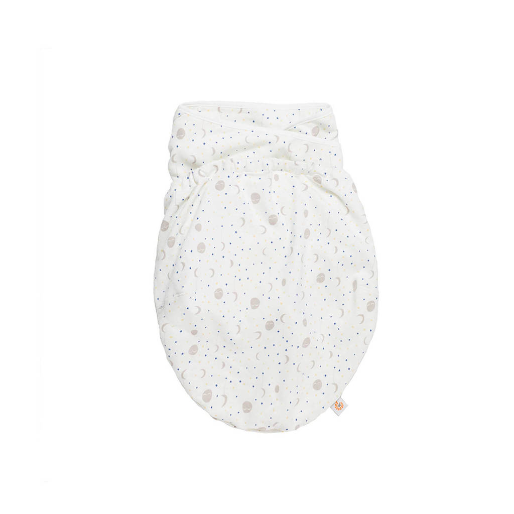 Ergobaby Swaddler inbakerdoek silver moons, Wit/grijs