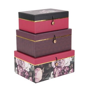 opbergdozen Flowers (set van 3)
