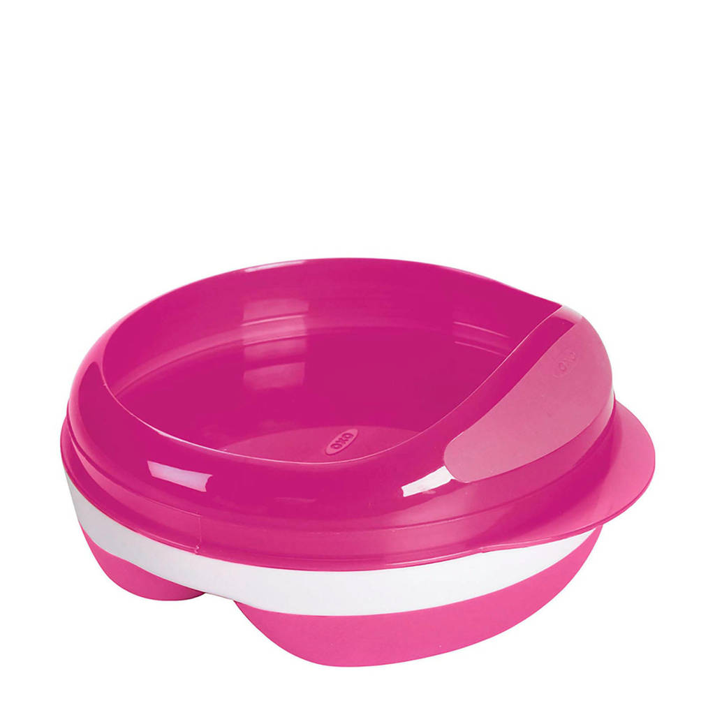 OXO TOT voedingsbord met 2 vakjes roze, Roze