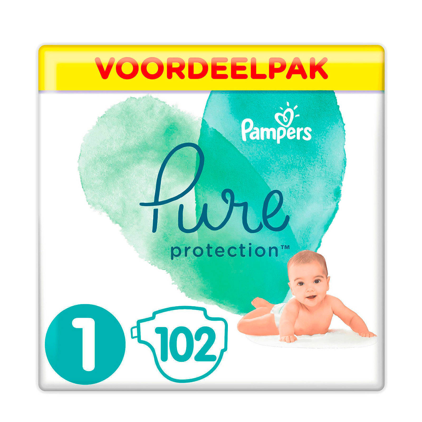 kandidaat Tot ziens Tether Pampers Pure Protection Maat 1 Newborn 102 Luier 2-5 kg Halvemaandbox -  Babykidsplaza.nl