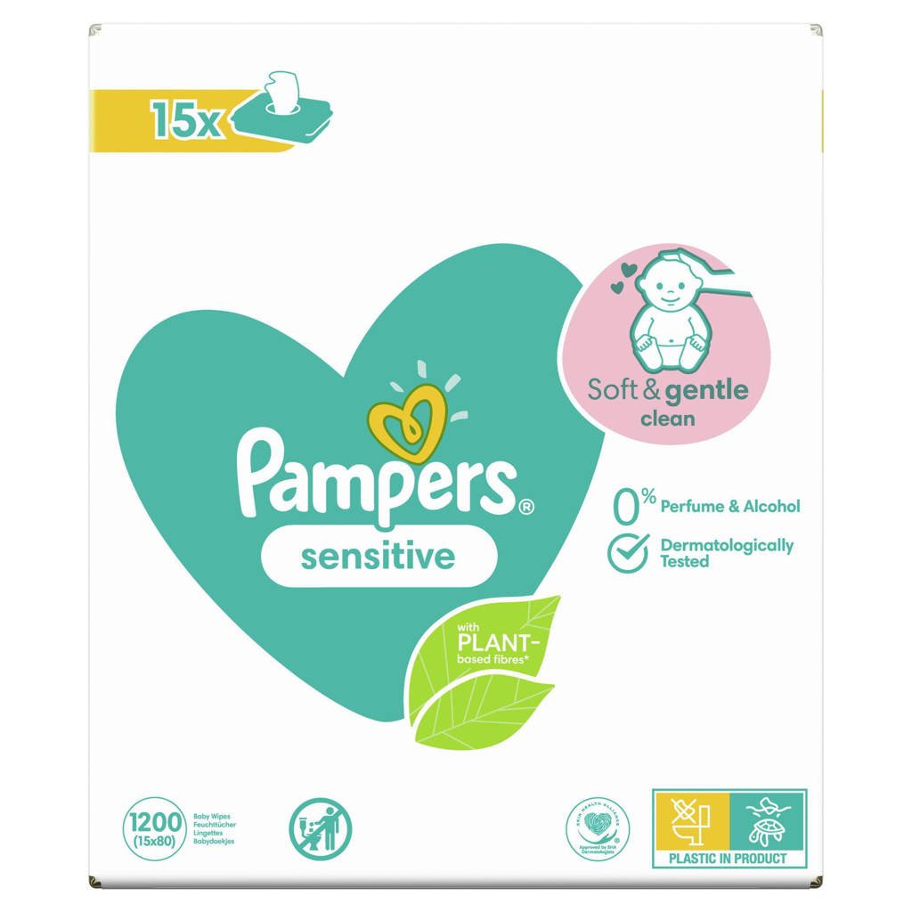 systematisch bloem Schrijft een rapport Pampers Sensitive XXL box - 15 x 80 babydoekjes | wehkamp