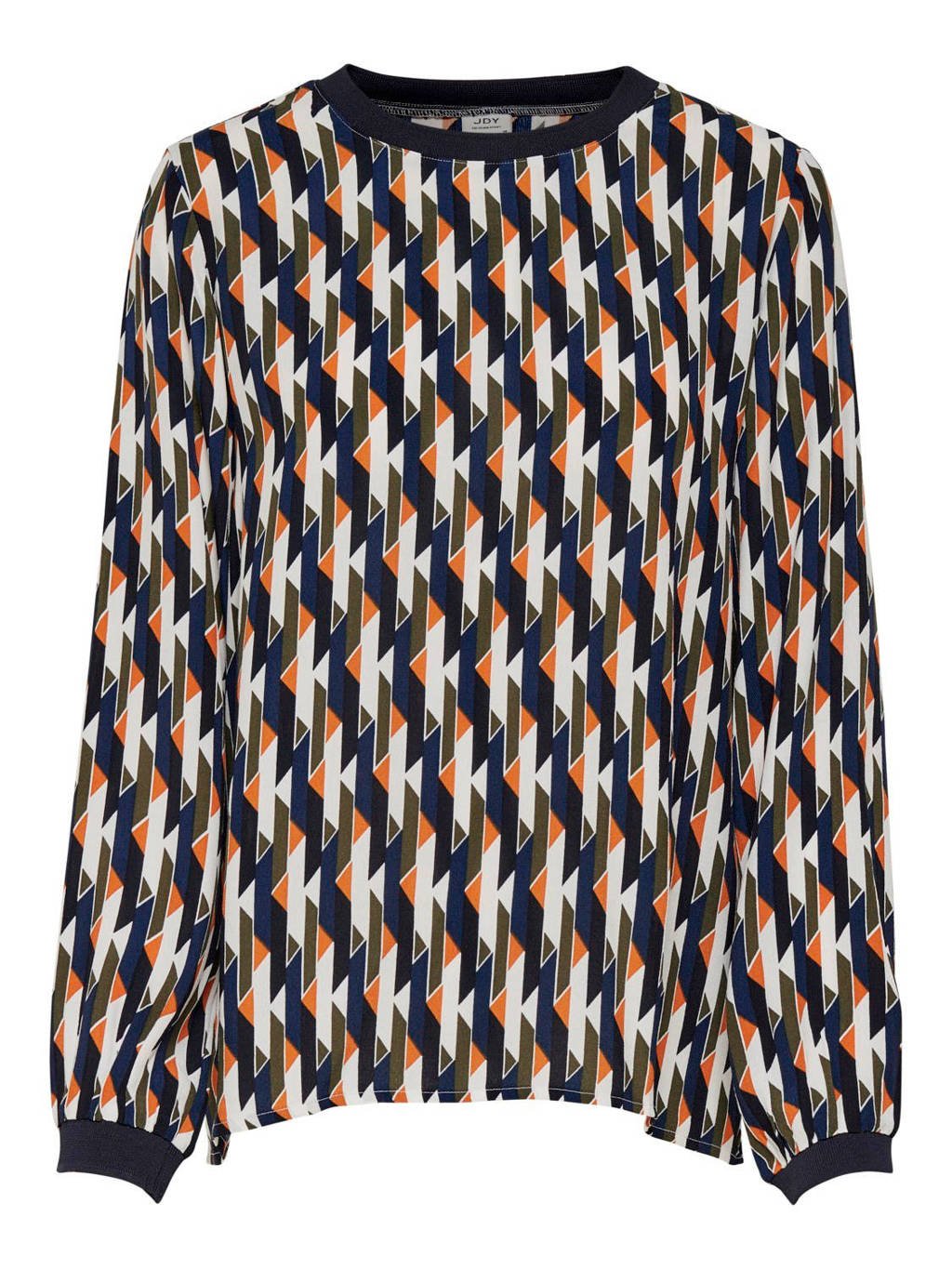 JACQUELINE DE YONG top met all over print donkerblauw, Donkerblauw/multi