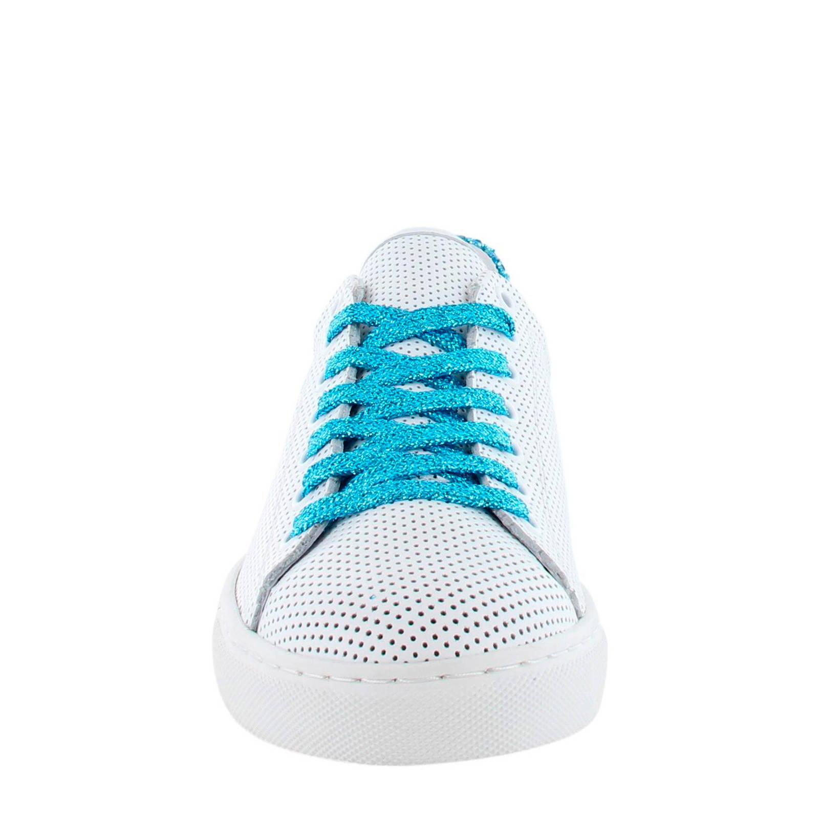 Tango Shoes Moniek 12-B leren sneakers wit/blauw | wehkamp
