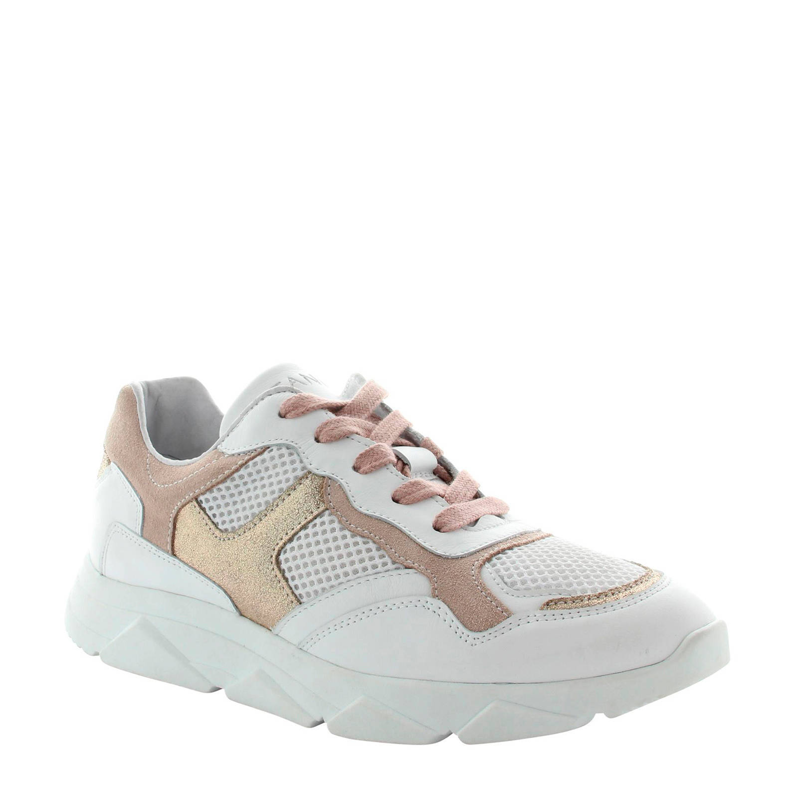 Tango Shoes Kady 1-D leren sneakers wit/goud | wehkamp