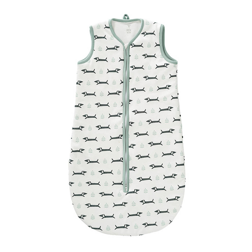 Fresk baby slaapzak wit/mintgroen, Wit/mintgroen