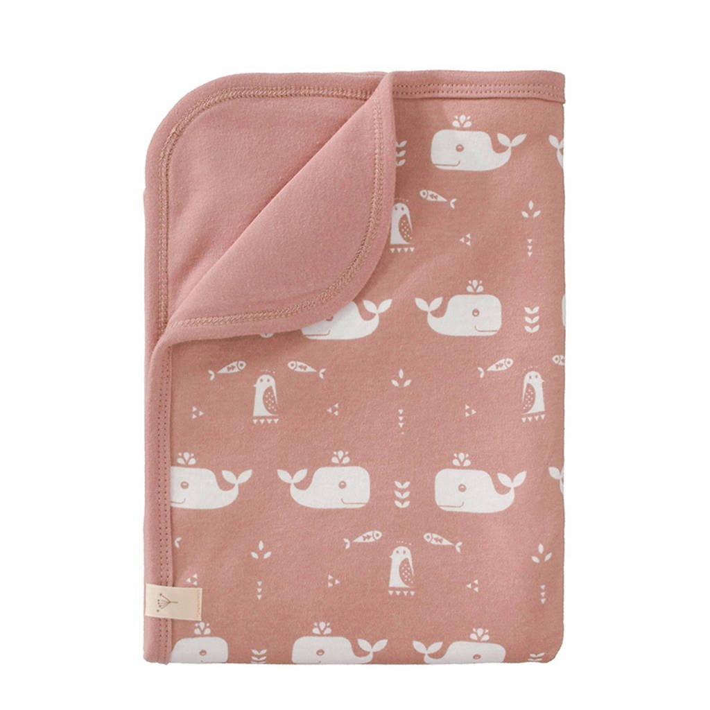 Fresk baby wiegdeken Whale 80x100 cm, Roze