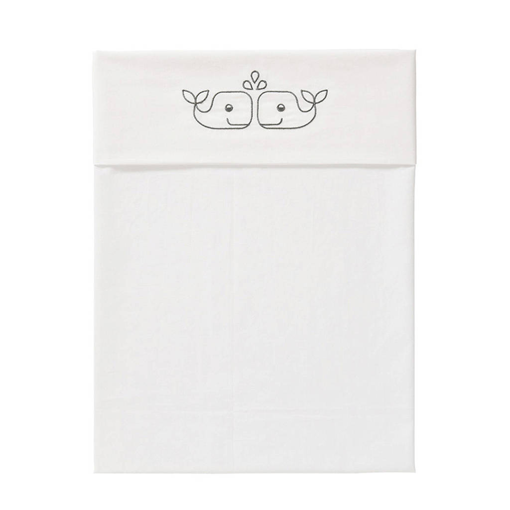 Fresk Whale baby wieglaken 75x90 cm zwart, Wit/zwart