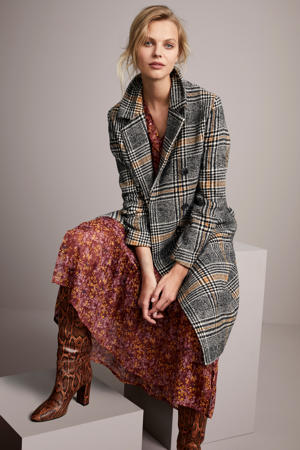 geruite coat grijs multi