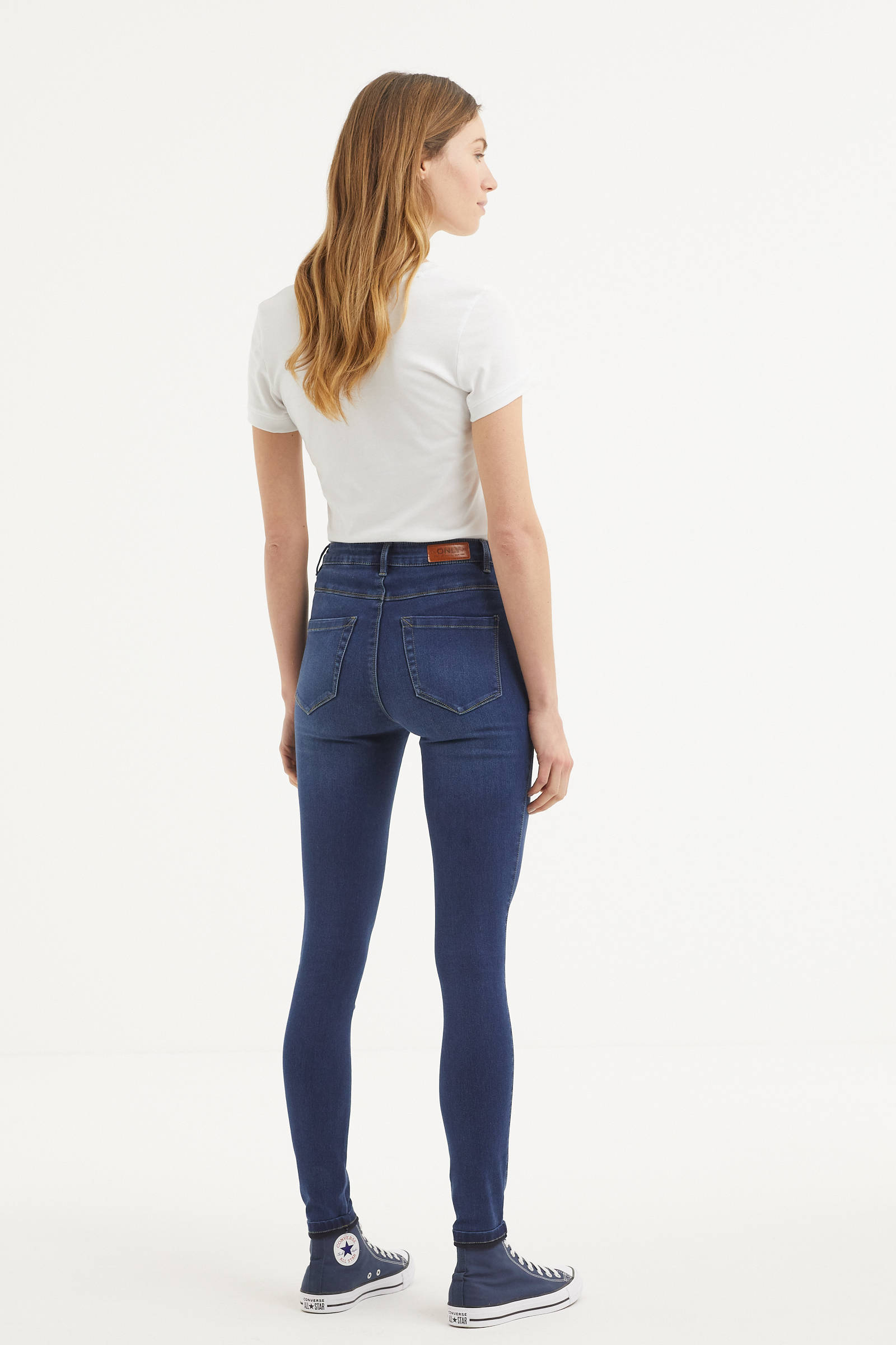 ONLY high waist skinny jeans ONLROYAL dark denim blue regular | wehkamp