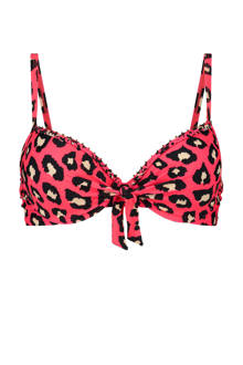 voorgevormde beugel bikinitop Rebel Cat met panterprint oranje