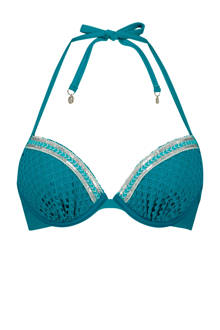 voorgevormde push-up beugel bikinitop Laguna blauw