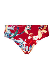 hoog rio bikinibroekje Giselle met bloemenprint rood