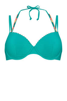 voorgevormde beugel bikinitop Aurora met textuur turquoise