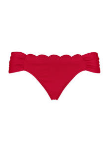 bikinibroekje Scallop Glam met schulprand rood