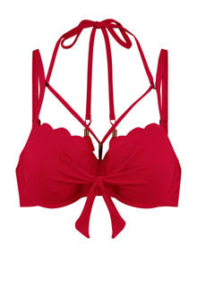 voorgevormde beugel bikinitop Scallop Glam rood