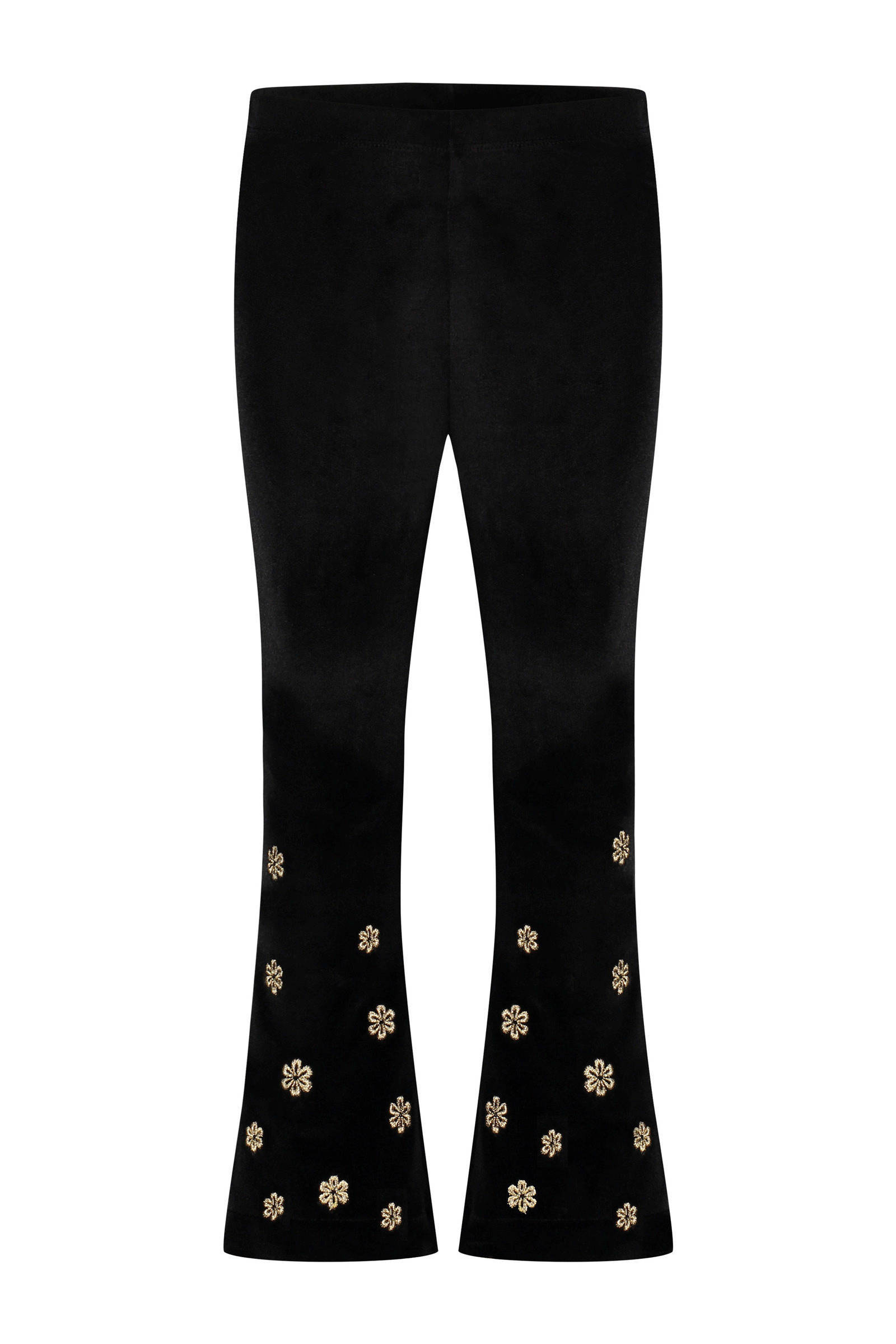 Catwalk Junkie x Huismuts flared broek Golden Flower met panterprint en  borduursels zwart | wehkamp