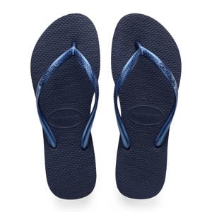 Slim teenslippers blauw