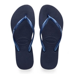 Slim teenslippers blauw