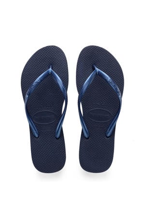 Slim teenslippers blauw