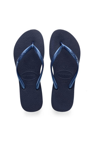 Slim teenslippers blauw