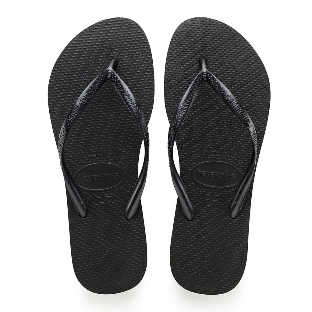 Zwarte dames Havaianas teenslippers van rubber