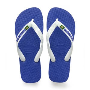 Brasil Logo teenslippers wit/blauw