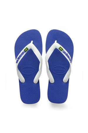 Brasil Logo teenslippers wit/blauw