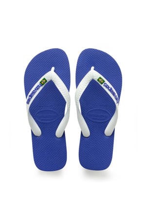 Brasil Logo teenslippers wit/blauw