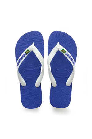 Brasil Logo teenslippers wit/blauw