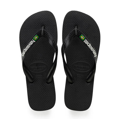 Havaianas Brasil Logo teenslippers zwart – Zwart/groen/geel