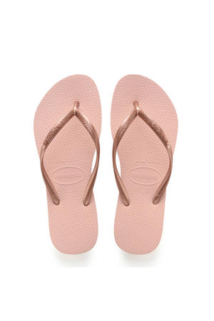 Slim teenslippers roze