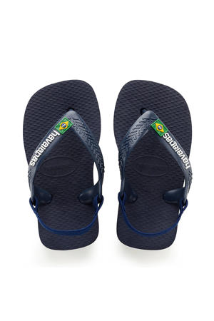Baby Brasil Logo II teenslippers met hielbandje blauw